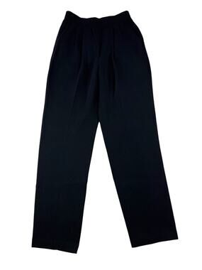 St. John Marie Gray Santana Knit Pants 4 High Rise Black Vtg Quiet Luxury Pleat
